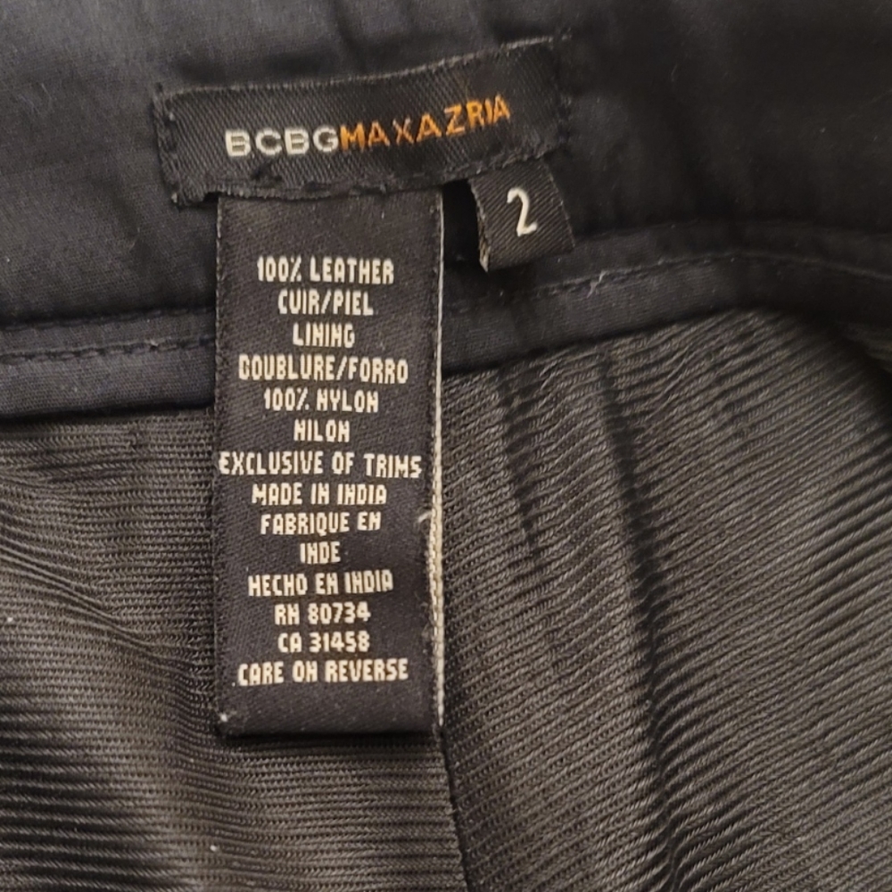 Vintage BCBGMAXAZRIA 100% leather pants size 2. Perfect condition - Picture 3 of 7